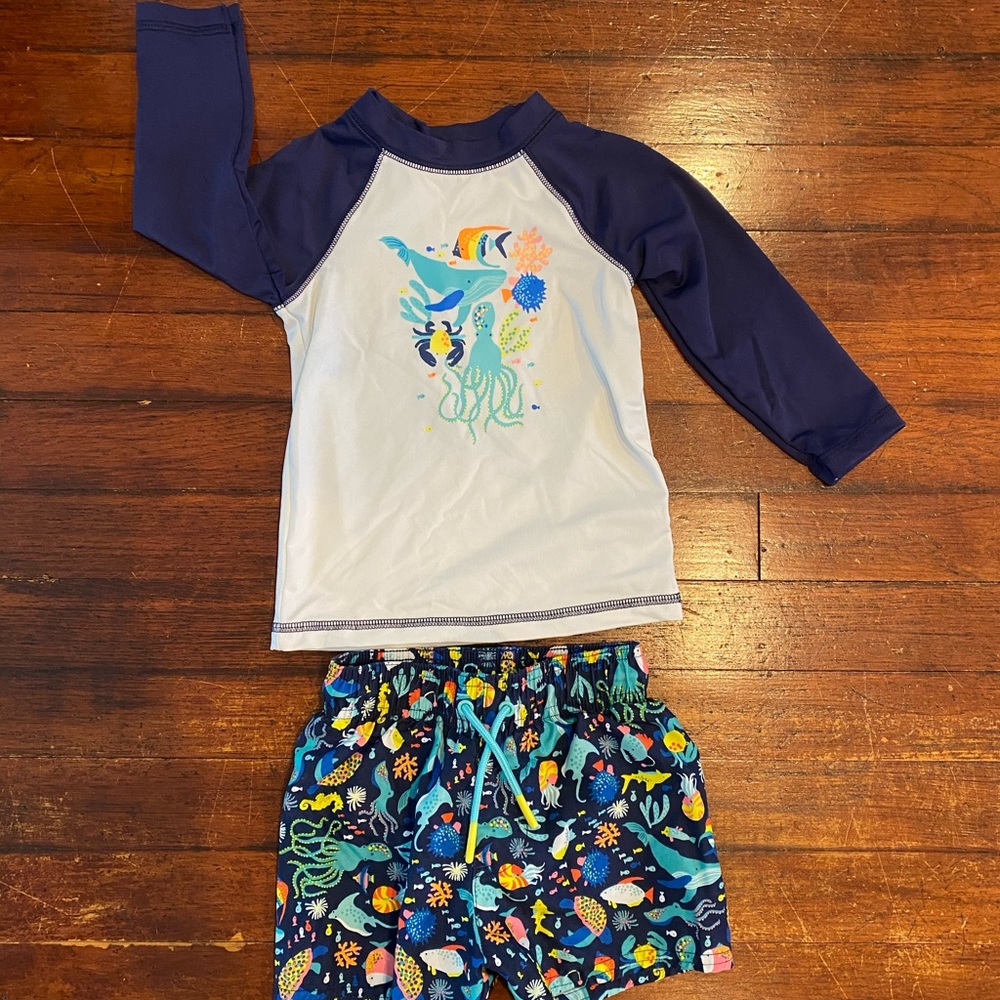 Cat & Jack Rashguard/Swimsuit set 18 months